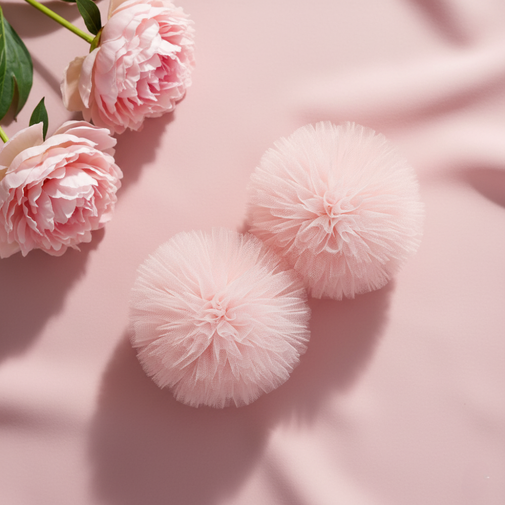 Tulle Pom Pom Hair Accessories – Cute Pigtail & Hair tie