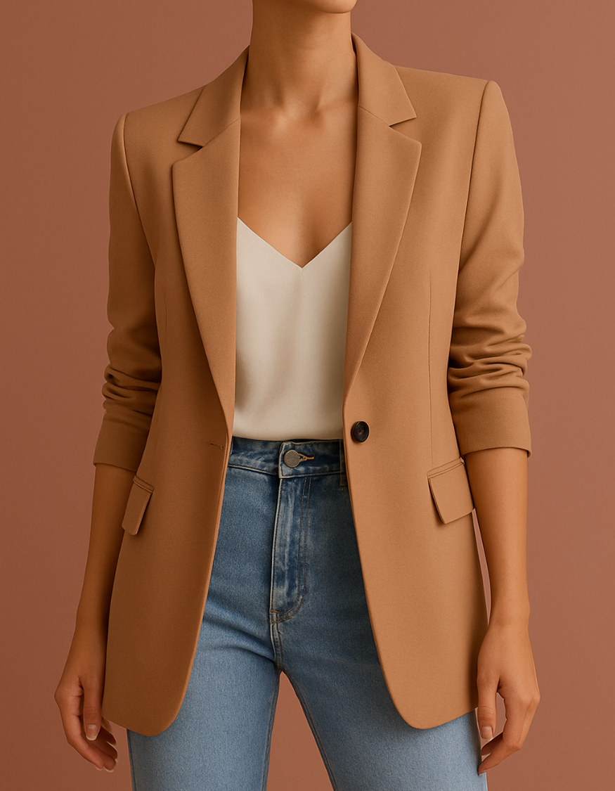 Emily Cotton Long Women's Blazer Cotton Suit Jacket