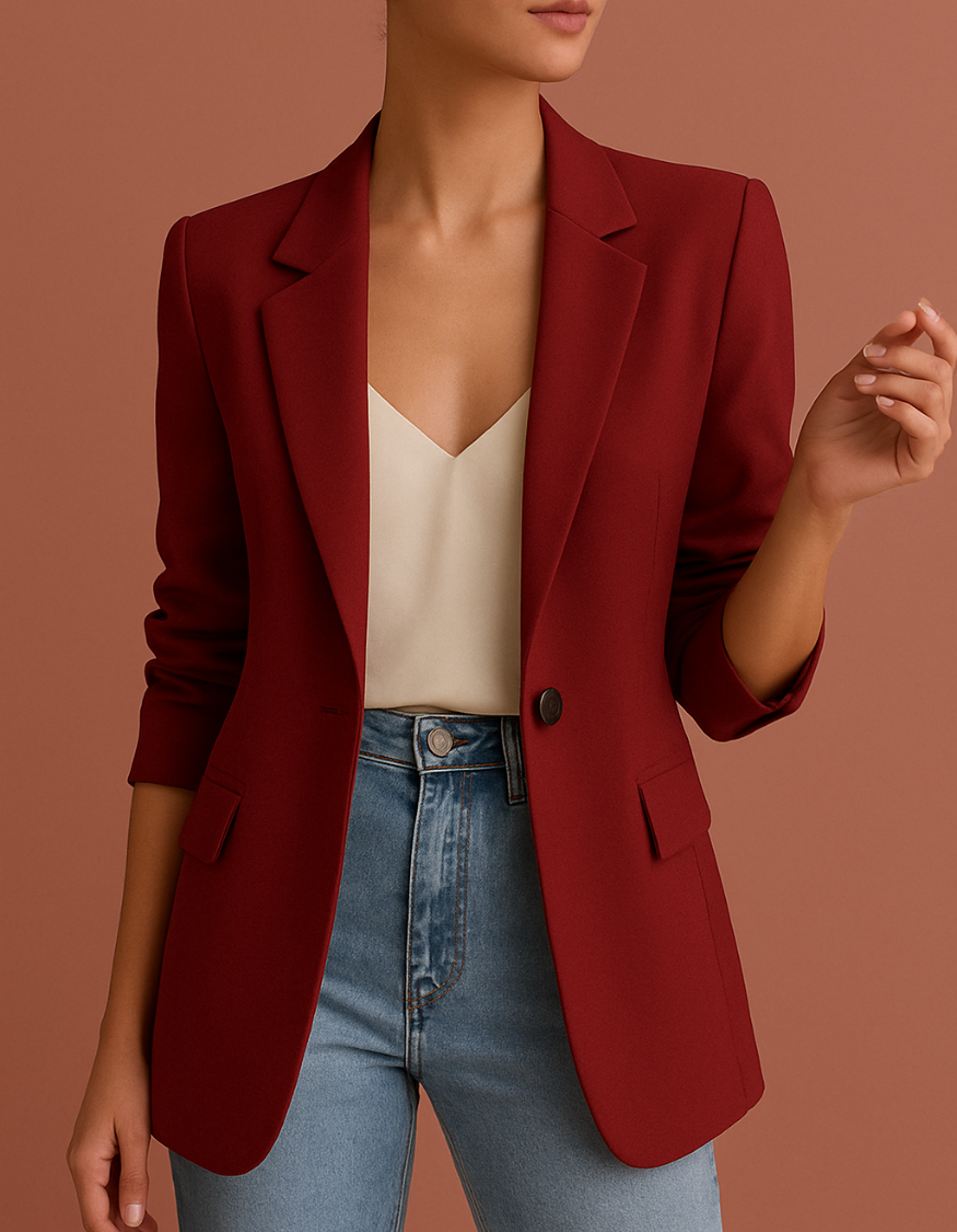 Emily Cotton Long Women's Blazer Cotton Suit Jacket