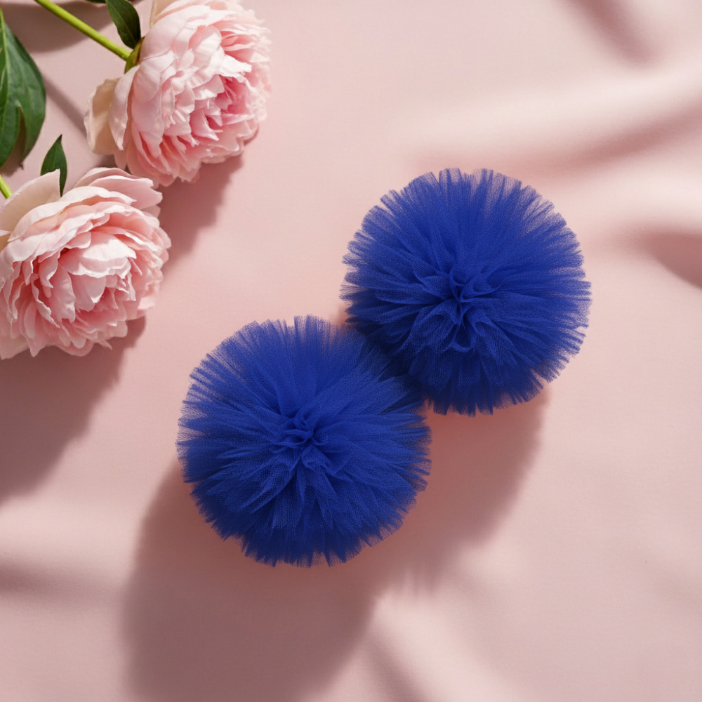Tulle Pom Pom Hair Accessories – Cute Pigtail & Hair tie