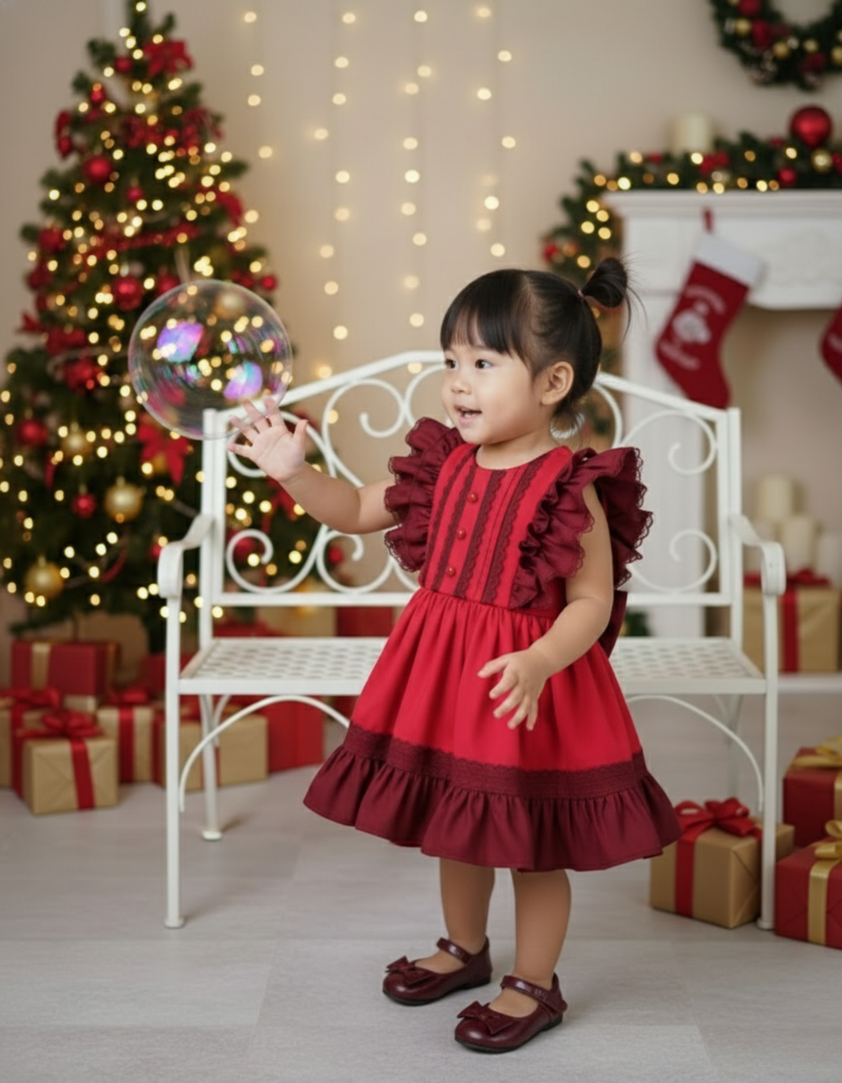 Victoria Ruffle Vintage Kids Twirl Dress