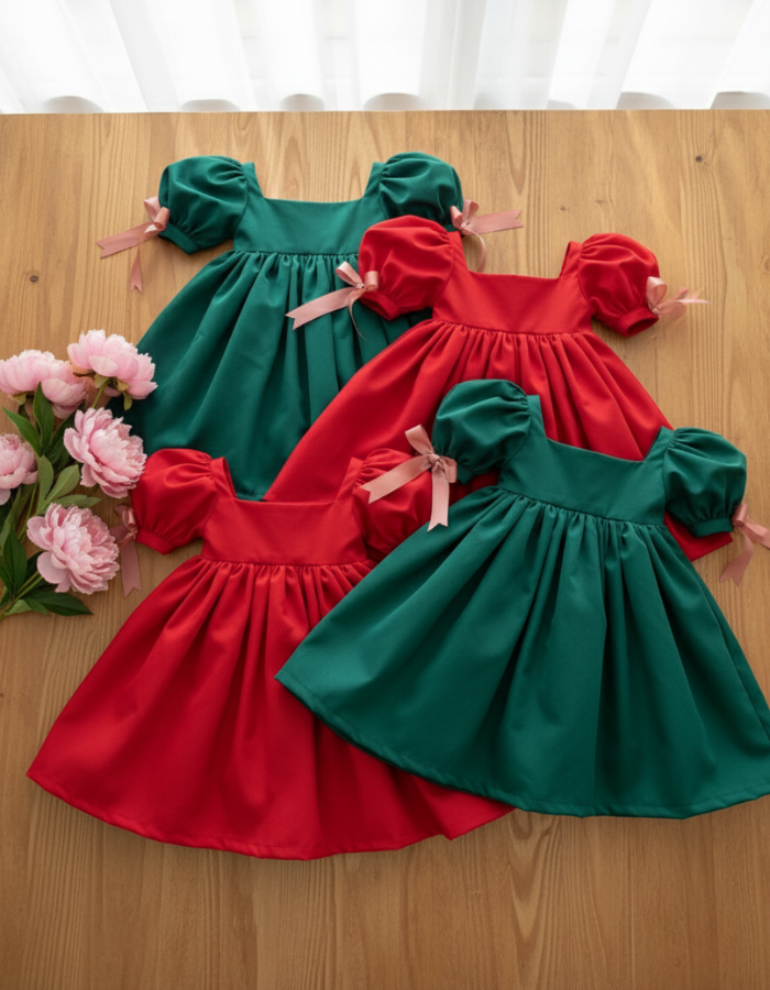 Yellow Rose babydoll Vintage Dress for Kids & Ladies Women Twinning MysonLight