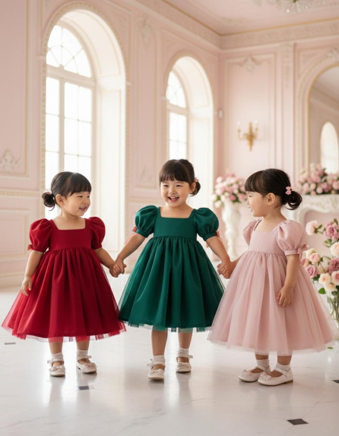 Yellow Rose babydoll Vintage Dress for Kids & Ladies Women Twinning MysonLight