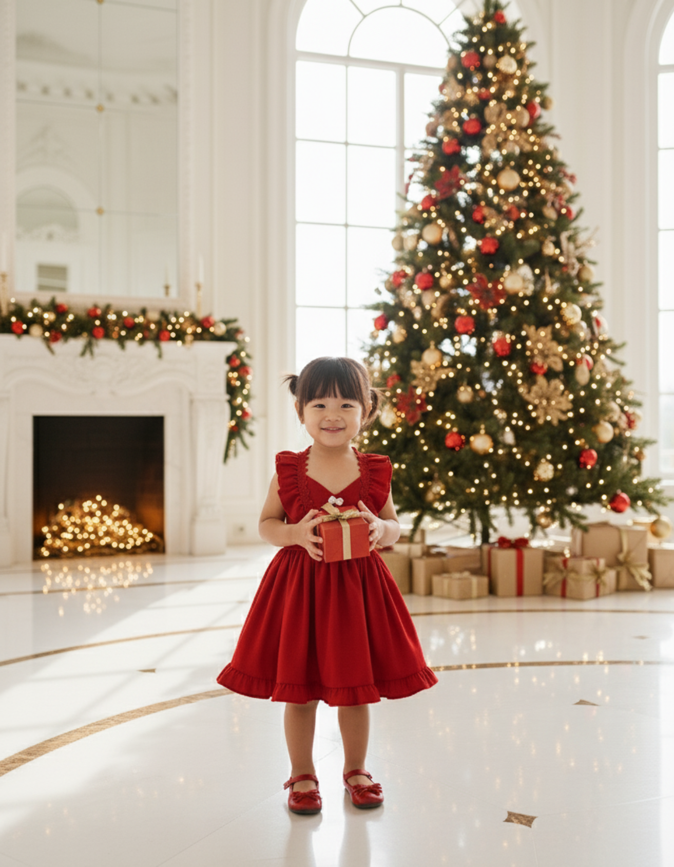 Clementine Ruffle Holiday Kids Dress