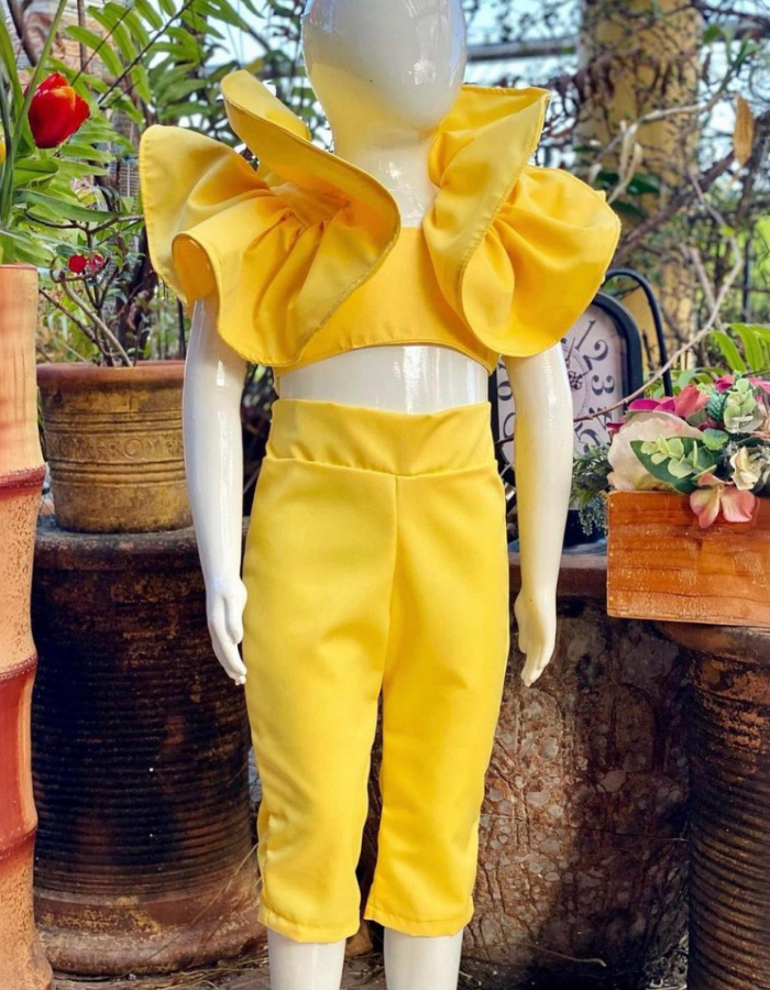 Calanthe Big Ruffle Sleeve Kids Set of Top & Skirt or Pants MysonLight
