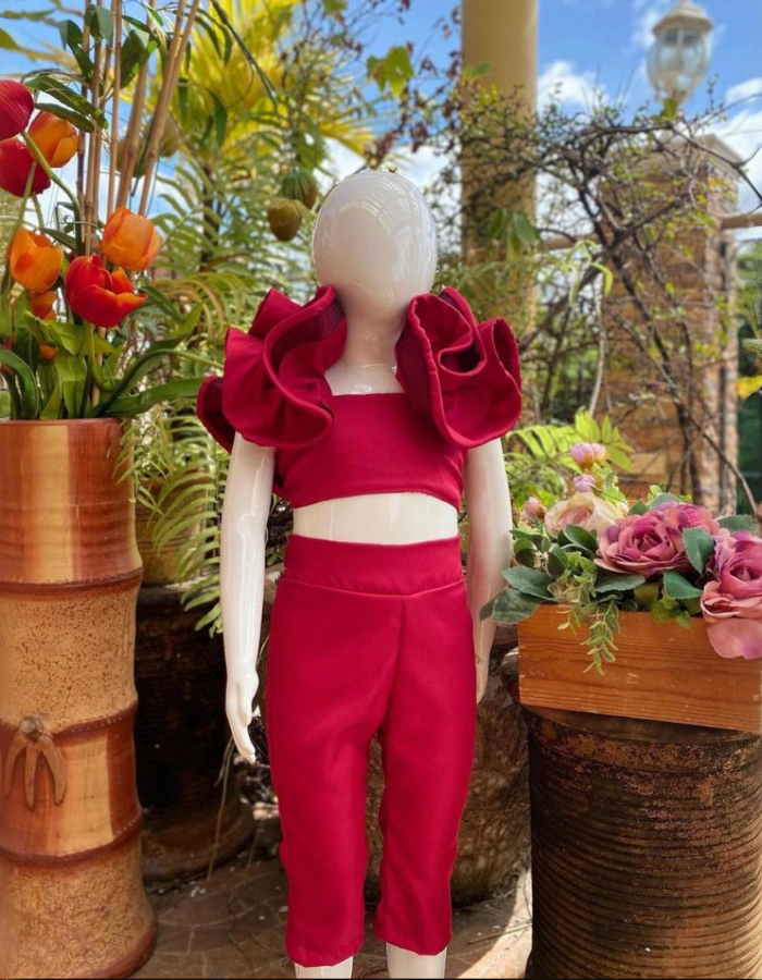 Calanthe Big Ruffle Sleeve Kids Set of Top & Skirt or Pants MysonLight