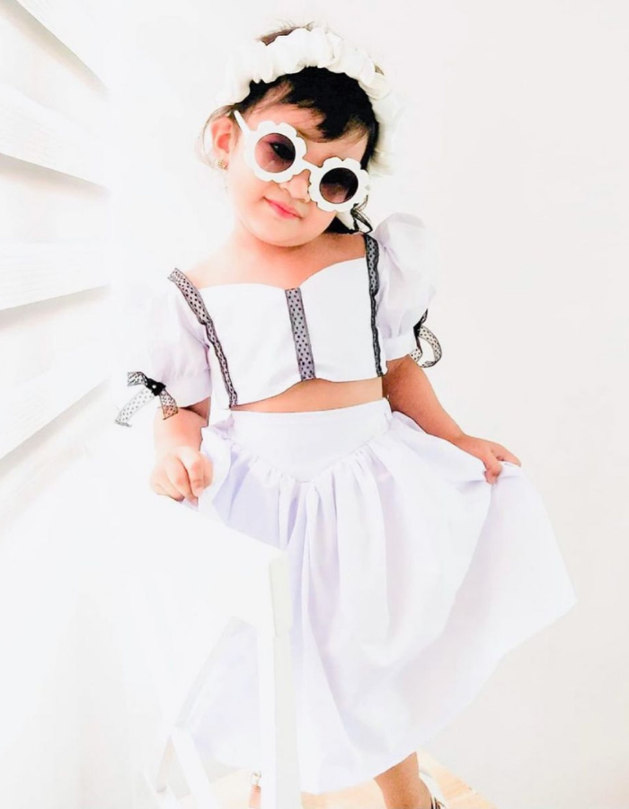 November Kids Dress with Baby Doll Sleeves Top and Skirt MysonLight