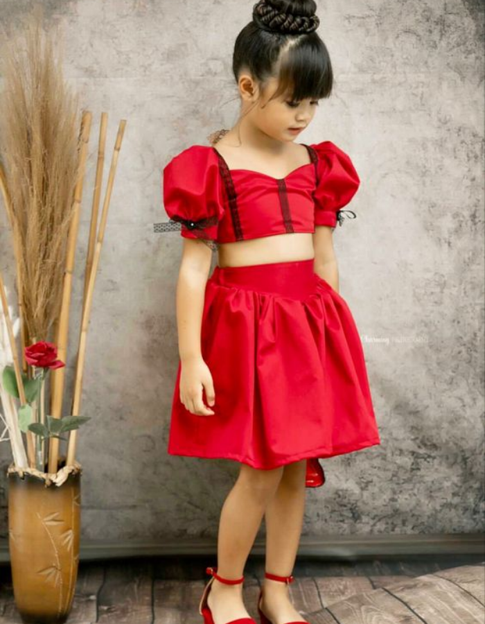 November Kids Dress with Baby Doll Sleeves Top and Skirt MysonLight