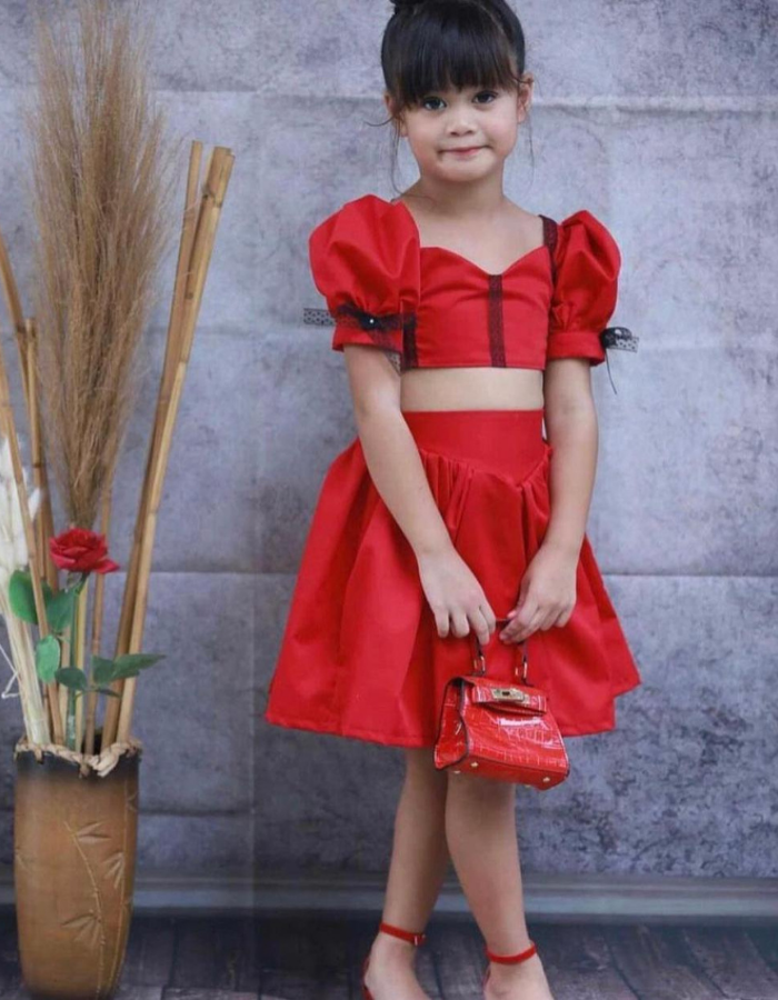 November Kids Dress with Baby Doll Sleeves Top and Skirt MysonLight