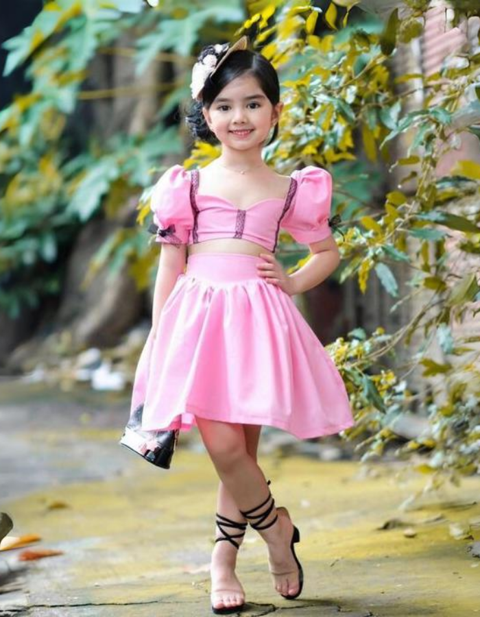 November Kids Dress with Baby Doll Sleeves Top and Skirt MysonLight