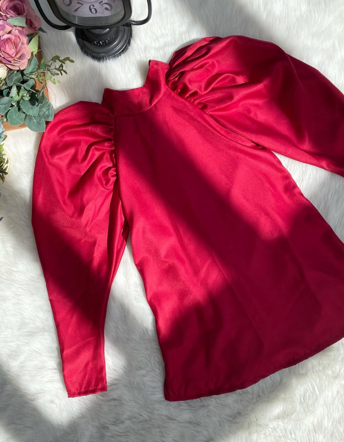 Yvette Puff Long Sleeve Kids Dress