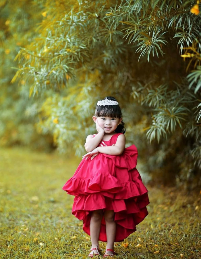 Safira Ruffle Bow Kids Dress