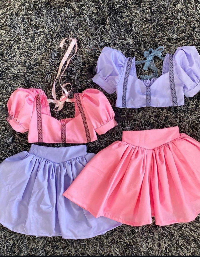 November Kids Dress with Baby Doll Sleeves Top and Skirt MysonLight