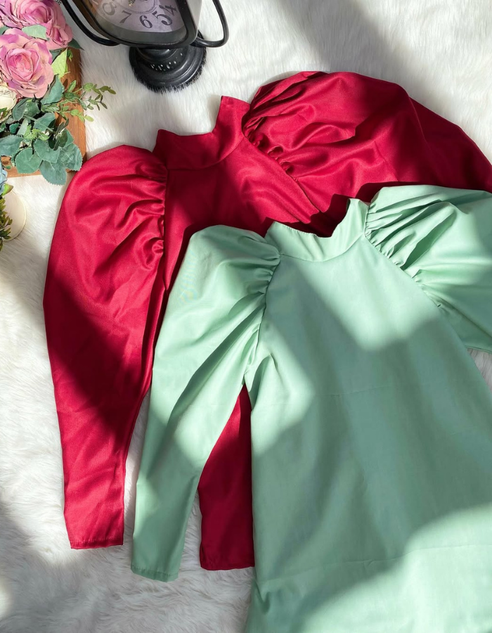 Yvette Puff Long Sleeve Kids Dress