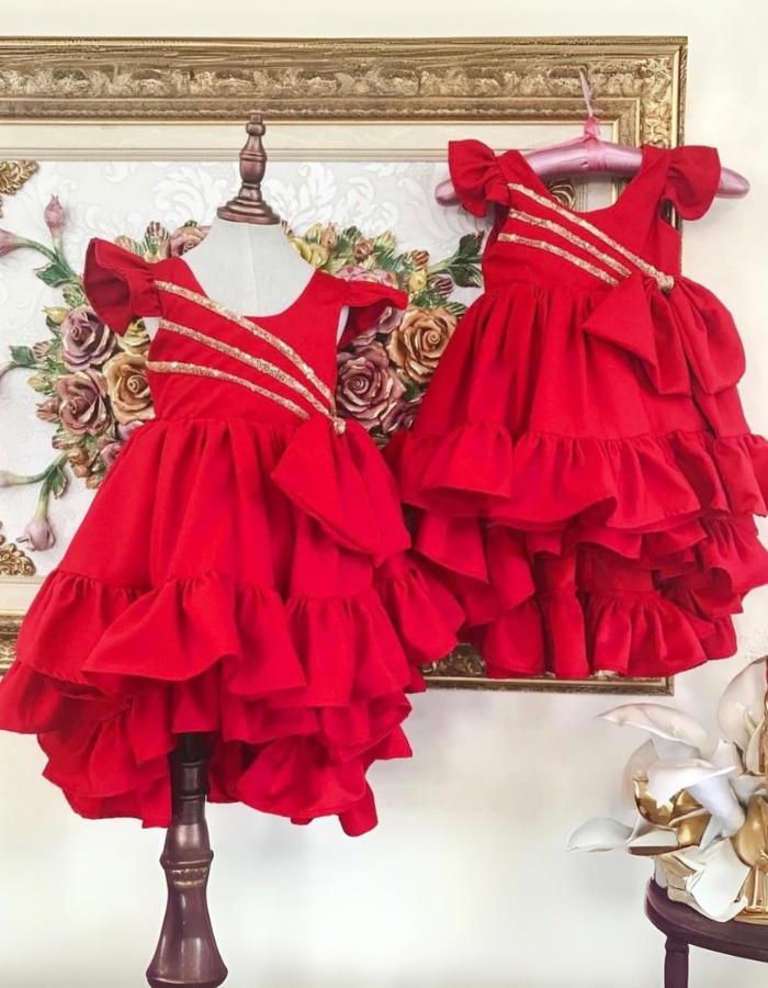 Safira Ruffle Bow Kids Dress