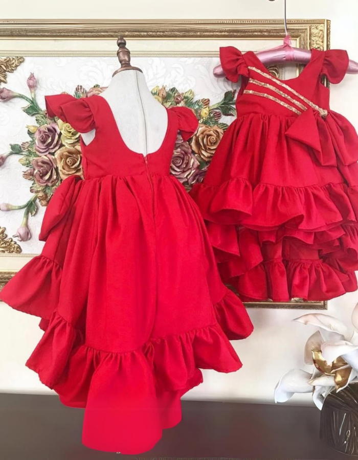 Safira Ruffle Bow Kids Dress