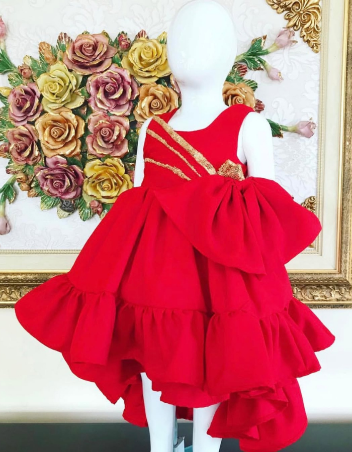 Safira Ruffle Bow Kids Dress
