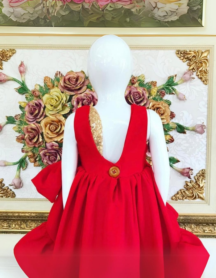 Safira Ruffle Bow Kids Dress