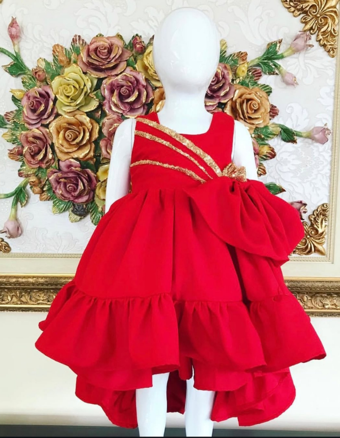 Safira Ruffle Bow Kids Dress