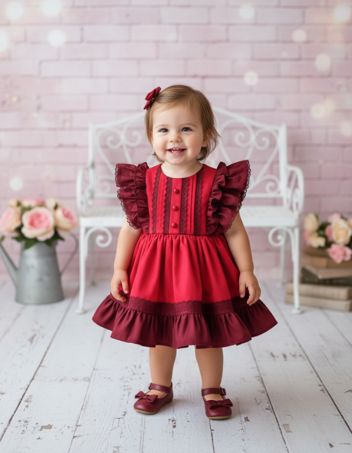 Victoria Ruffle Vintage Kids Twirl Dress