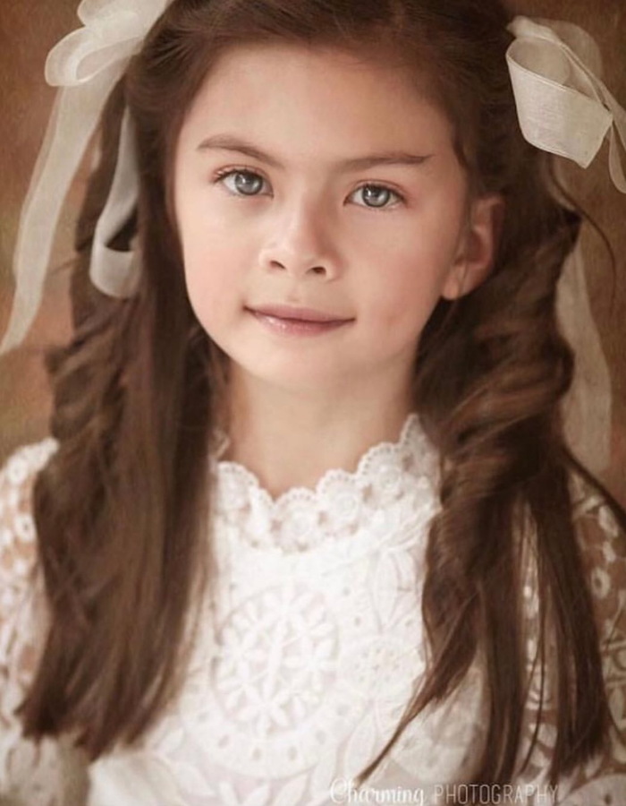 Isolde Lace Kids Vintage Dressy Gown