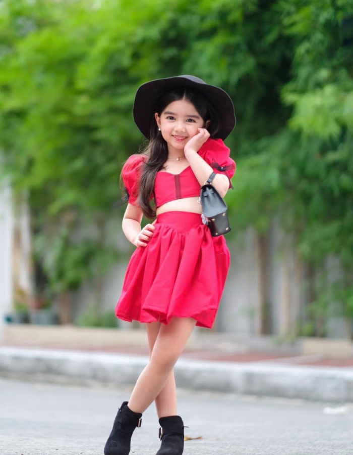 November Kids Dress with Baby Doll Sleeves Top and Skirt MysonLight