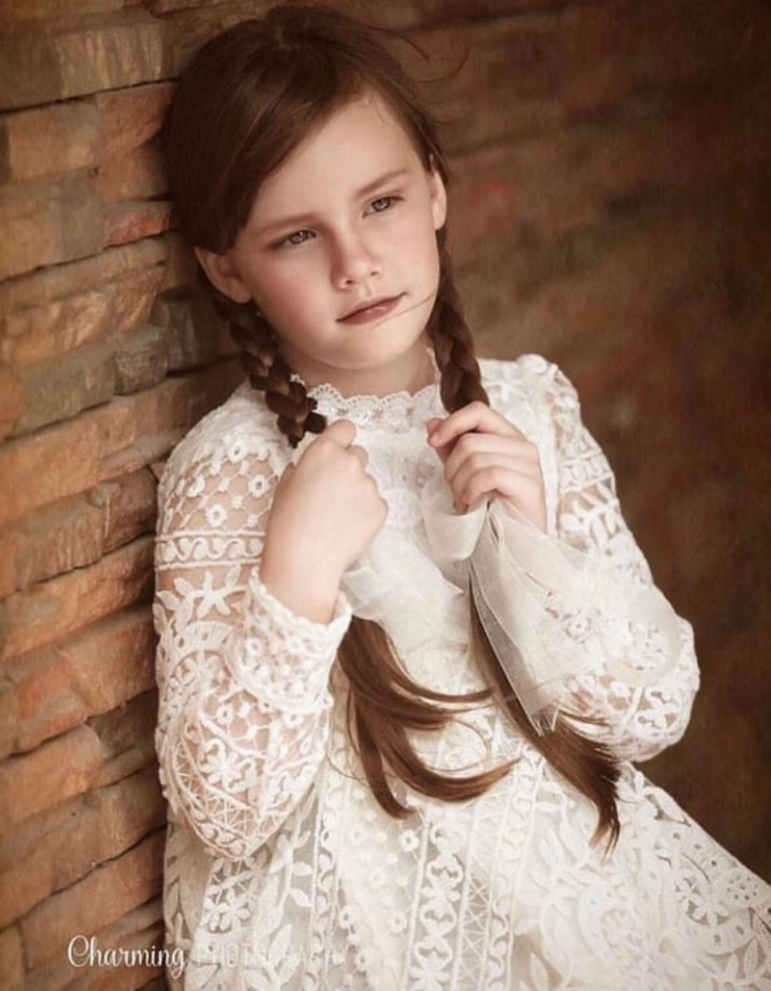 Isolde Lace Kids Vintage Dressy Gown