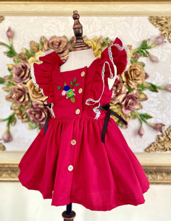 Calla Lily Vintage with Embroidery Kids Dress MysonLight