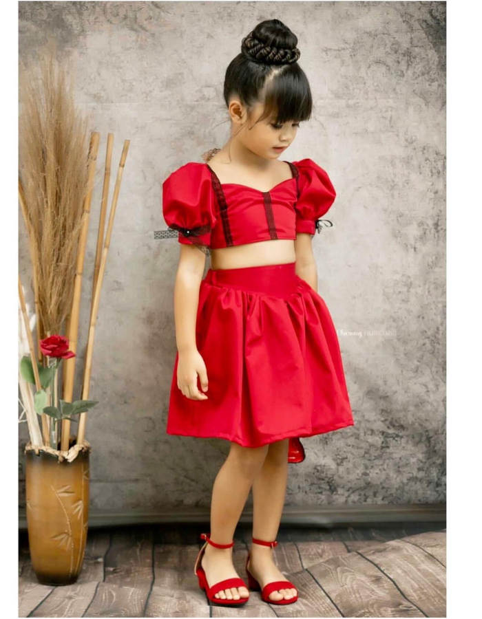November Kids Dress with Baby Doll Sleeves Top and Skirt MysonLight