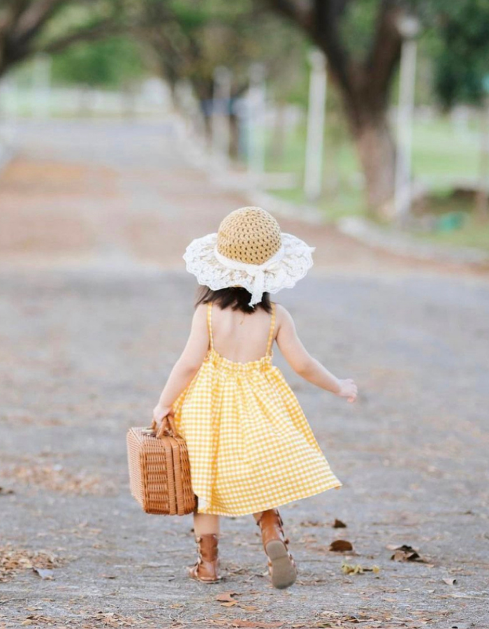 Sunday Strap Backless KIds Dress Checkered MysonLight