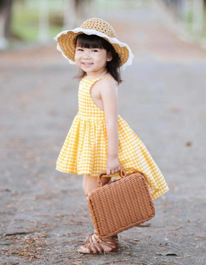 Sunday Strap Backless KIds Dress Checkered MysonLight