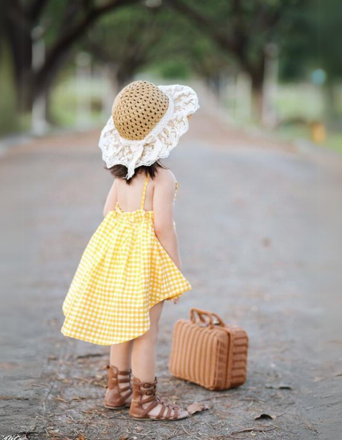 Sunday Strap Backless KIds Dress Checkered MysonLight