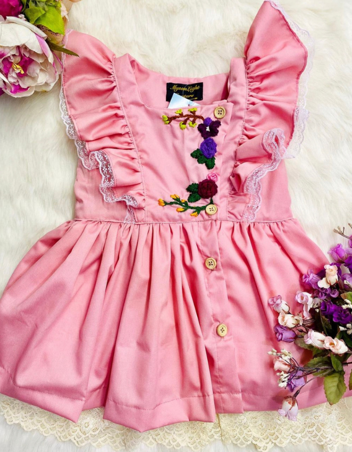 Calla Lily Vintage with Embroidery Kids Dress MysonLight