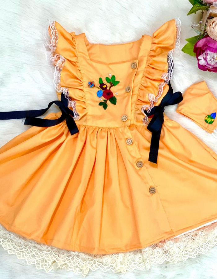 Calla Lily Vintage with Embroidery Kids Dress MysonLight