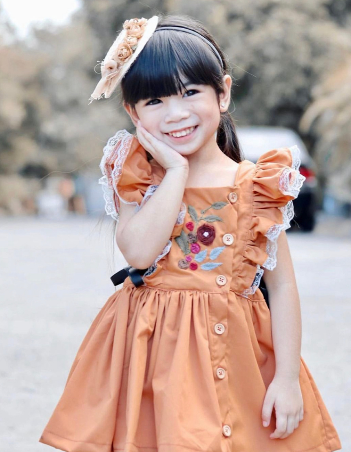 Calla Lily Vintage with Embroidery Kids Dress MysonLight