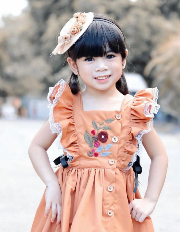 Calla Lily Vintage with Embroidery Kids Dress MysonLight