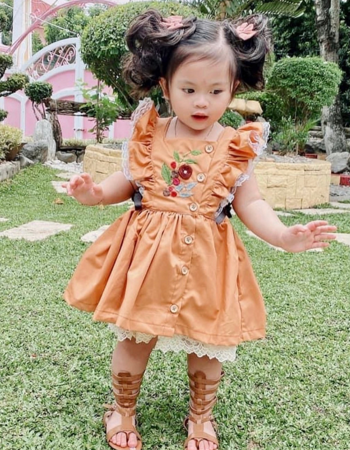 Calla Lily Vintage with Embroidery Kids Dress MysonLight