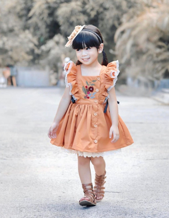 Calla Lily Vintage with Embroidery Kids Dress MysonLight