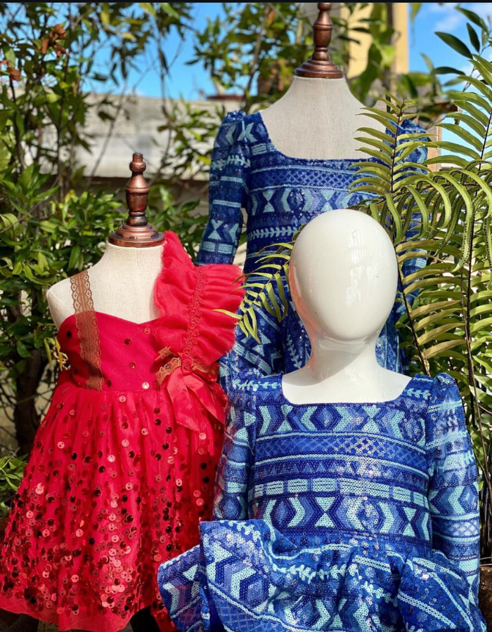 Thearose Blue Tulip Kids Dress Gown