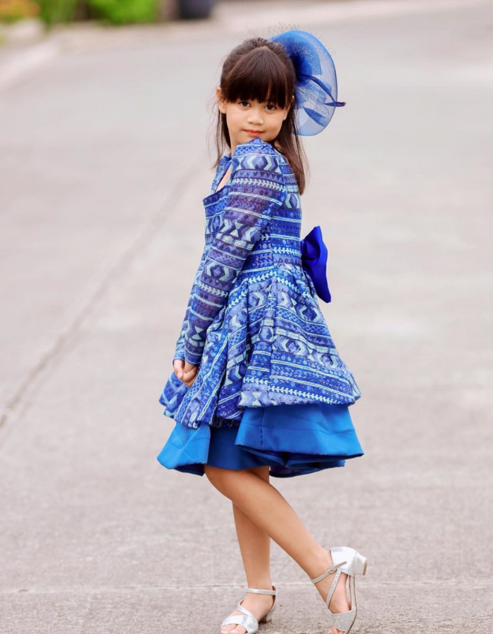Thearose Blue Tulip Kids Dress Gown