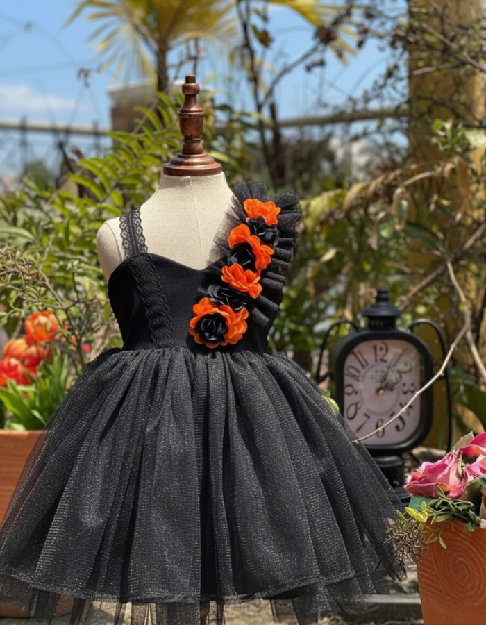 Lula Tulle Kids Dress Halloween Edition Black Dress