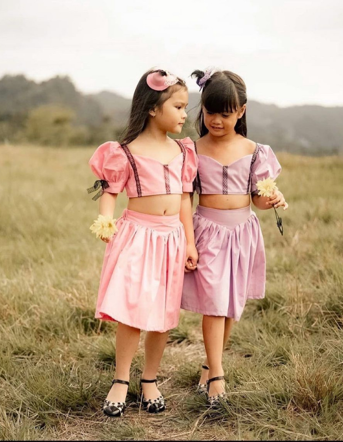 November Kids Dress with Baby Doll Sleeves Top and Skirt MysonLight