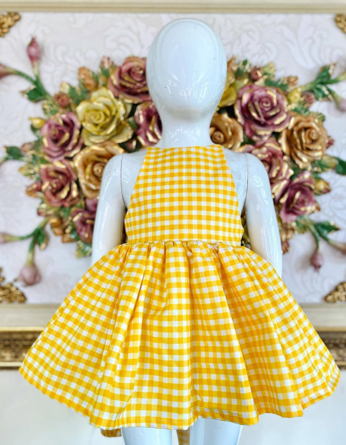 Sunday Strap Backless KIds Dress Checkered MysonLight