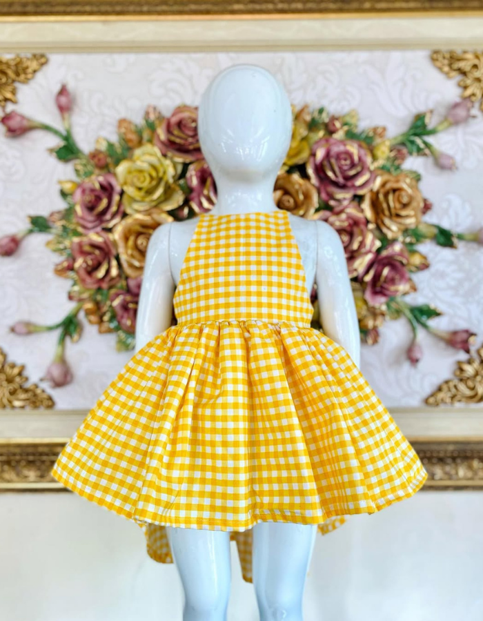 Sunday Strap Backless KIds Dress Checkered MysonLight