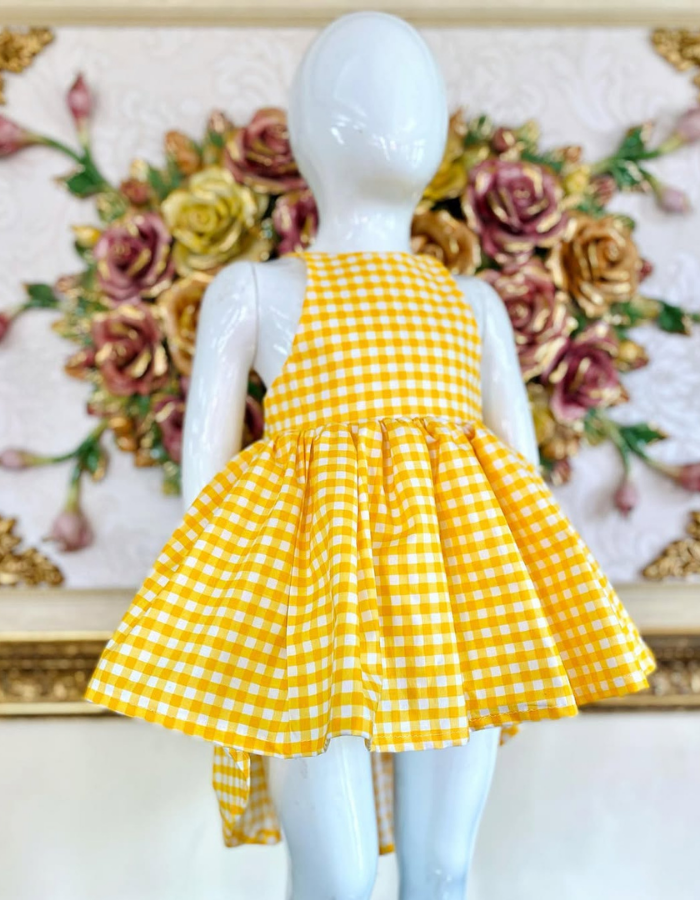Sunday Strap Backless KIds Dress Checkered MysonLight