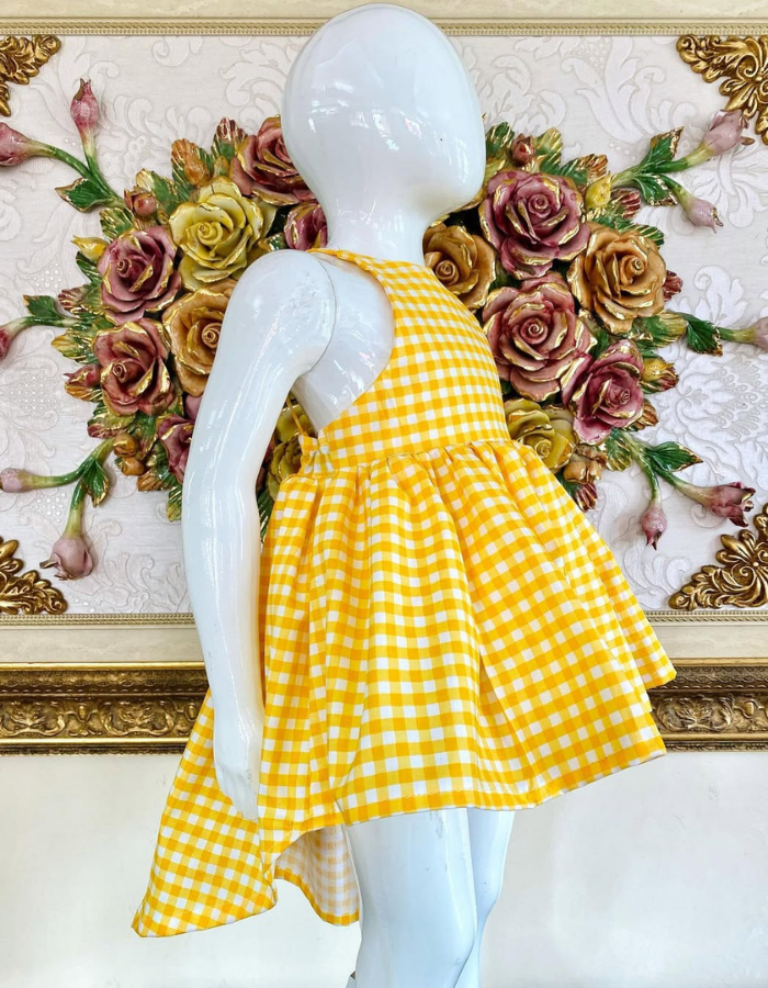 Sunday Strap Backless KIds Dress Checkered MysonLight