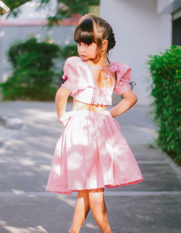 November Kids Dress with Baby Doll Sleeves Top and Skirt MysonLight