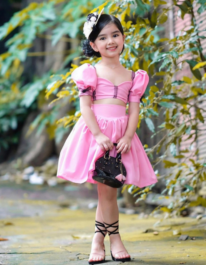November Kids Dress with Baby Doll Sleeves Top and Skirt MysonLight