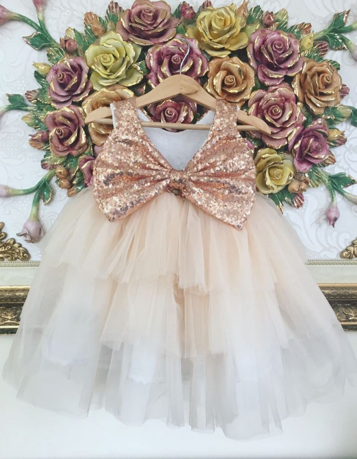 Belle Classic Tulle Kids Gown with Bows