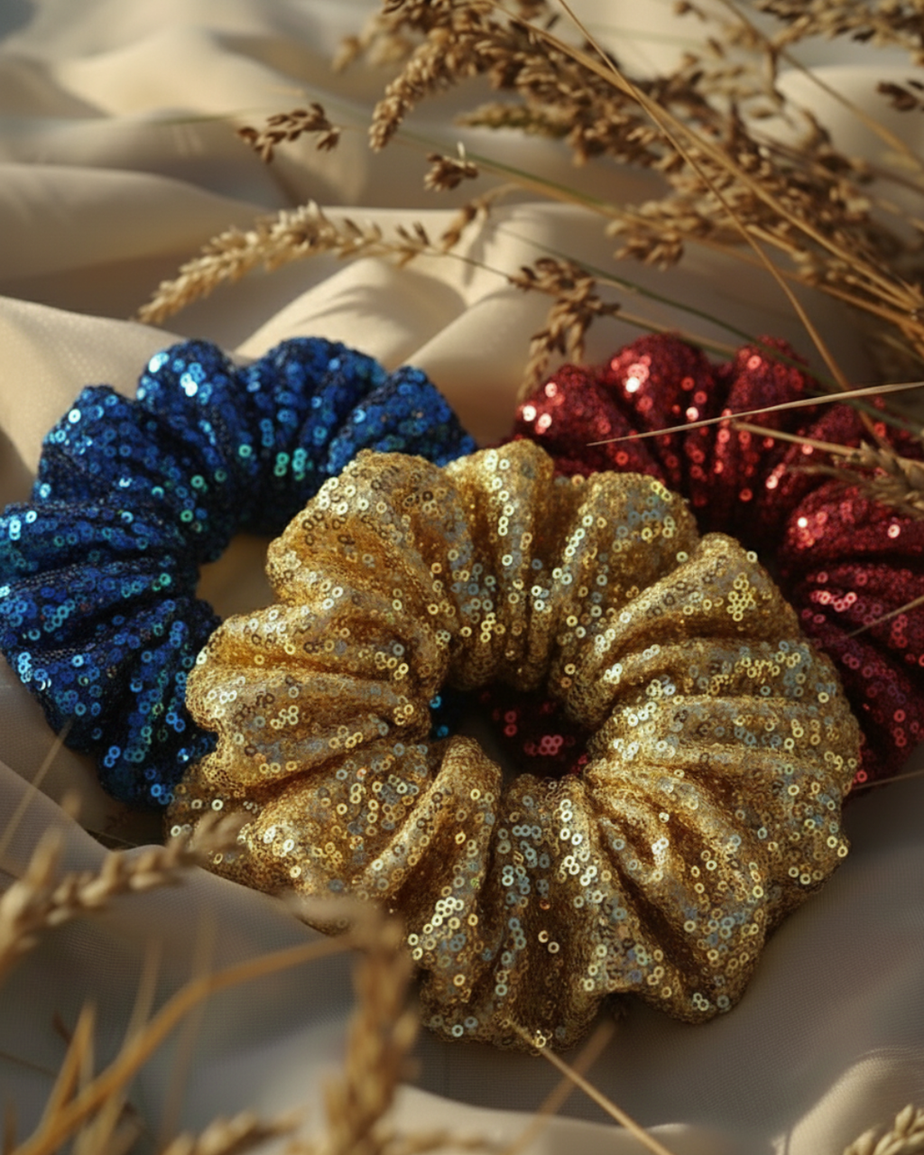 Vivary Sequined Hair Scrunchie | Luxury Look Scrunchies